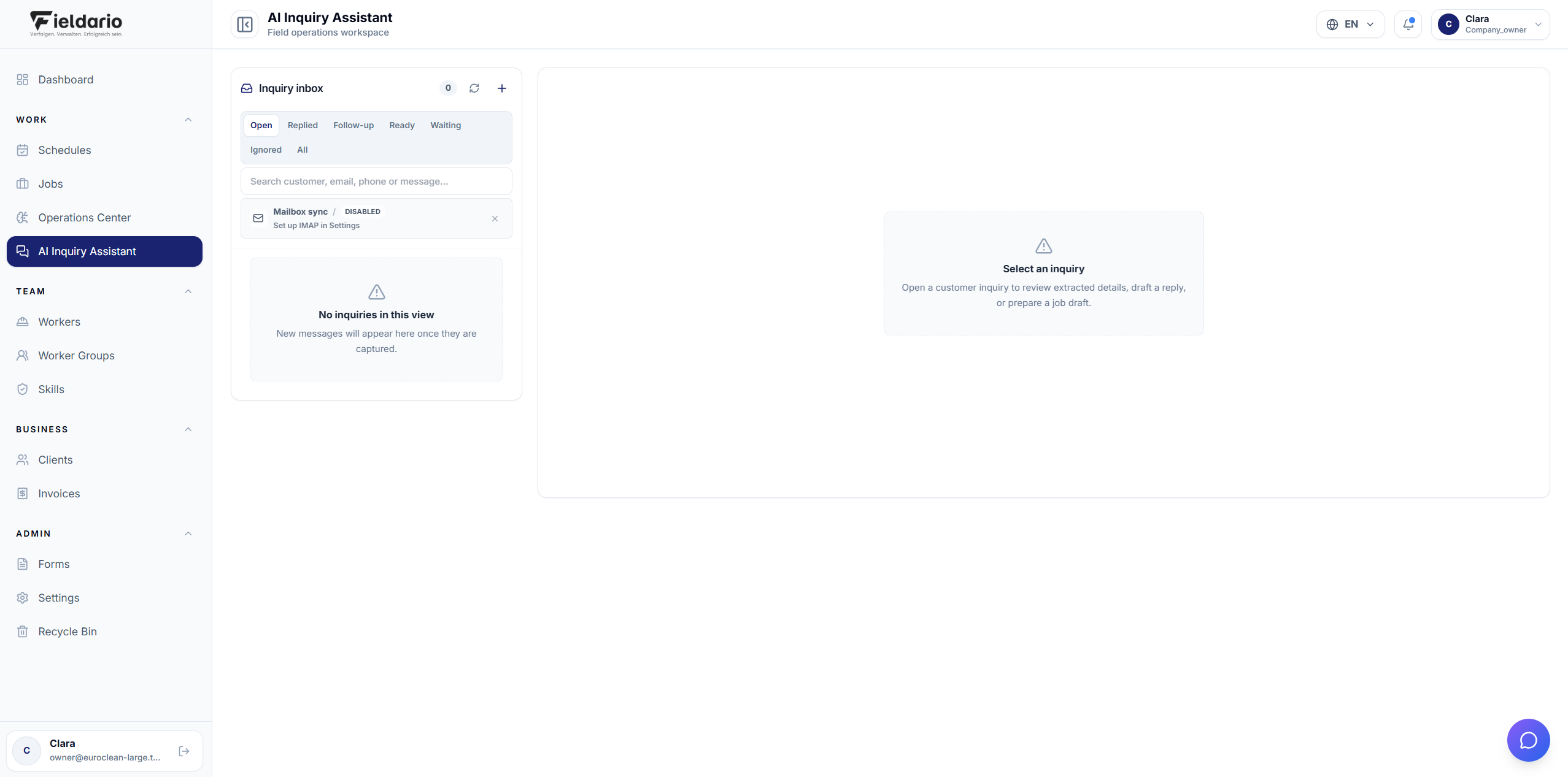 KI-Anfrageassistent — strukturierter Anfrageeingang
